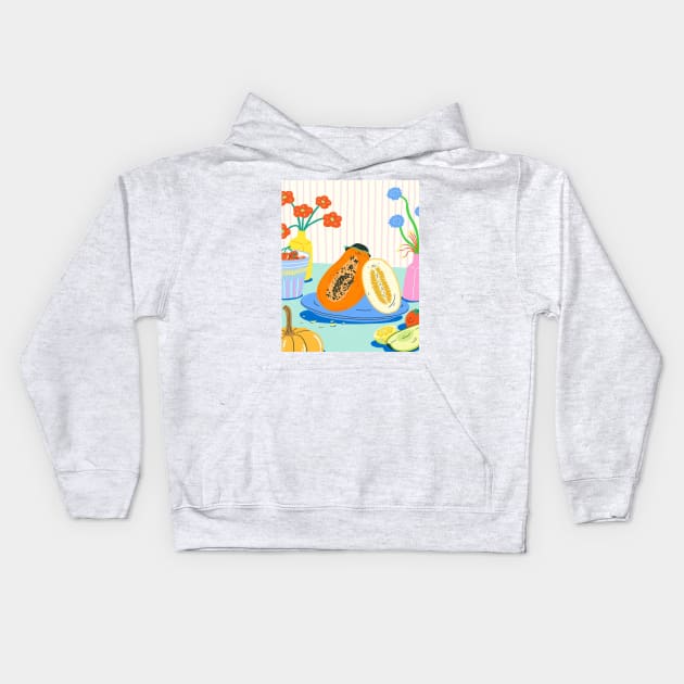 papaya Kids Hoodie by jessiewsart